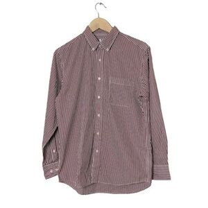 Uniqlo butcher stripe stripe shirt button collared long sleeve  medium NWOT